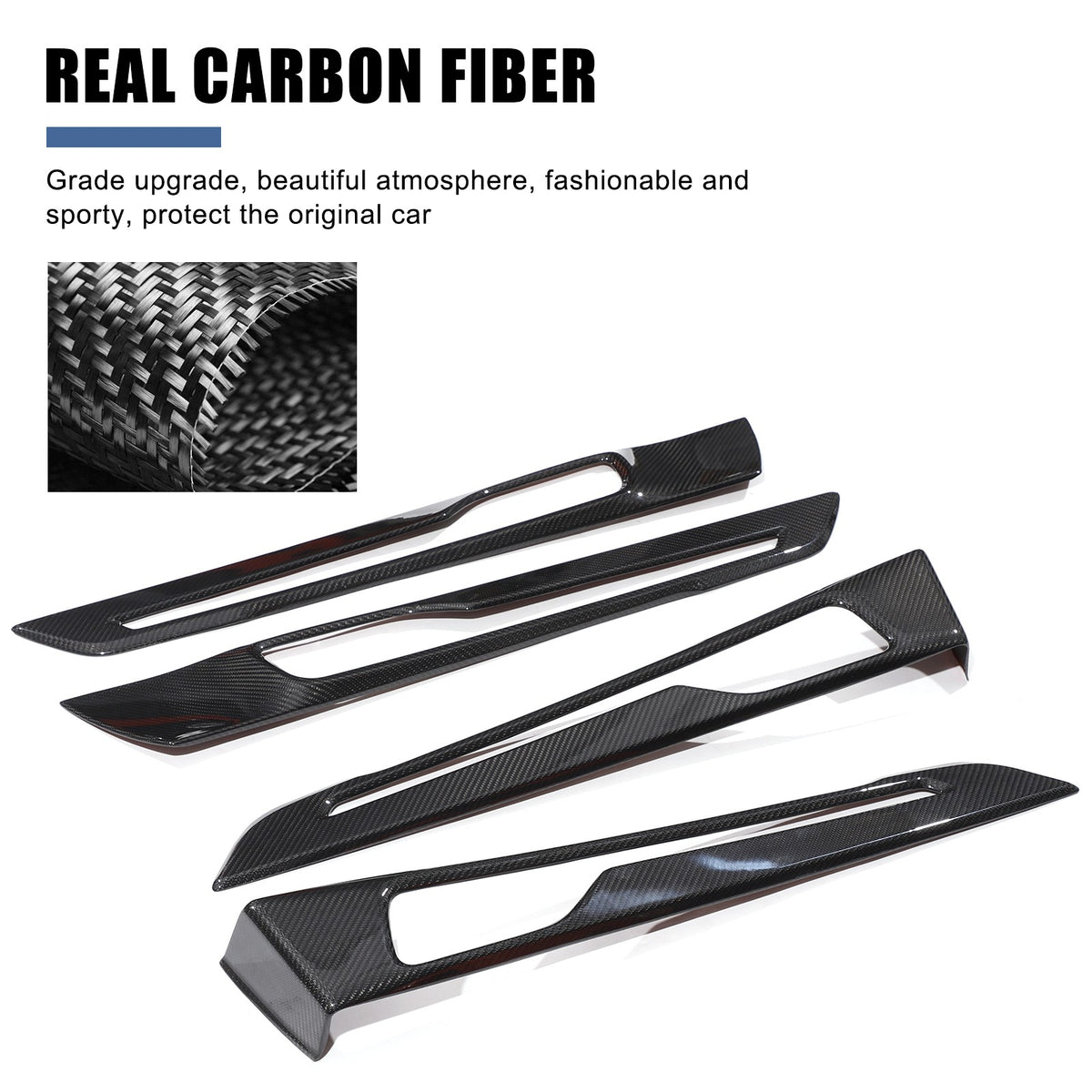 Real Carbon Fiber Interior Inner Door Panel Trim For Porsche Panamera 976 2024+ 7