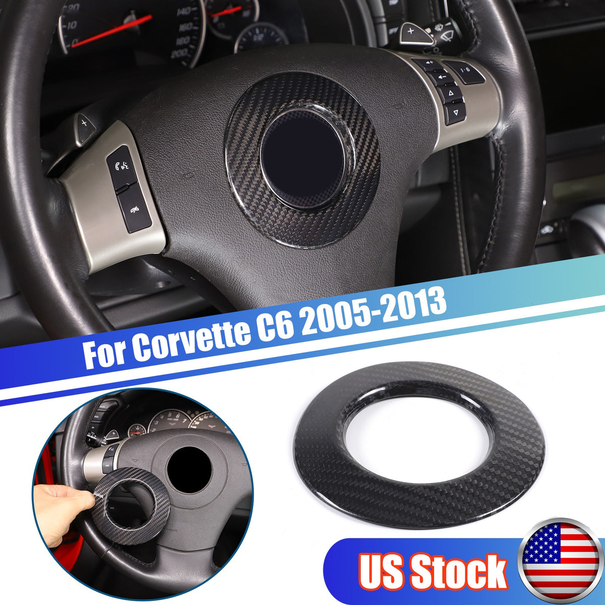 Real Carbon Fiber Interior Center Console trim For Corvette C6 2005-2013 3