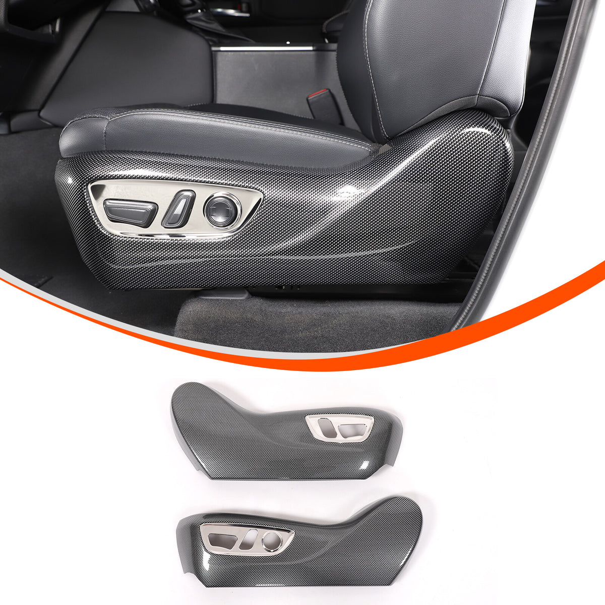 ABS Carbon Seat Adjustment Button Trim Cover For Toyota Land Cruiser LC250 24+ 2
