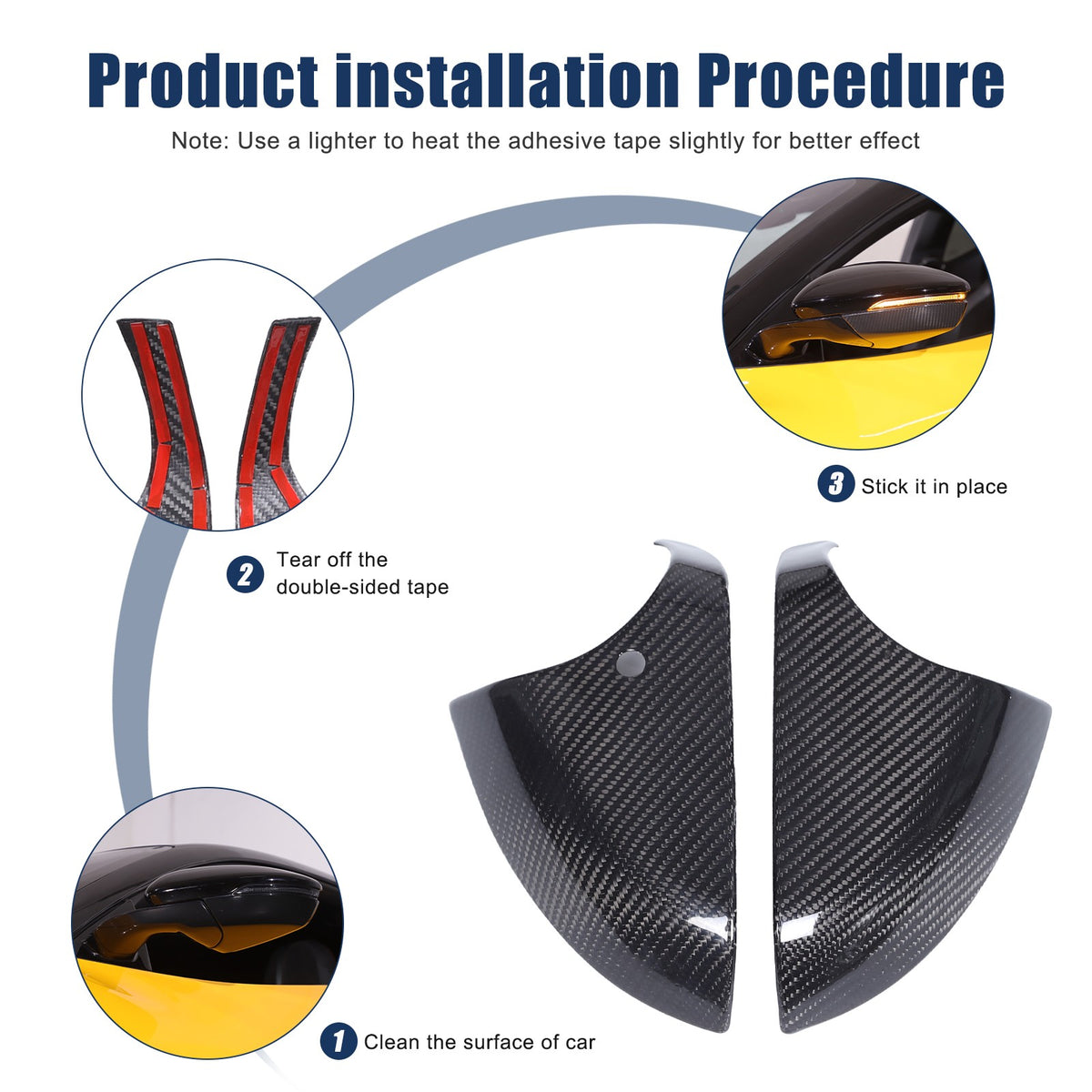 Real Carbon Fiber Rearview Side Mirror Base Cover Trim For Lotus EMIRA 21-25 US 17