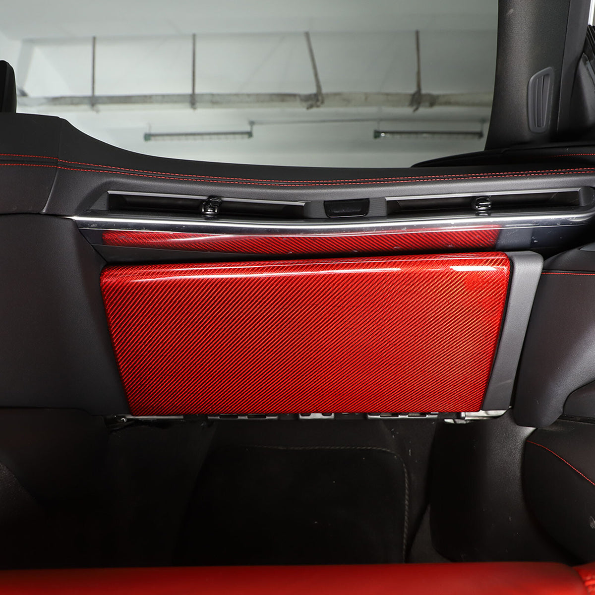 Red Real Carbon Fiber Full Interior Set Decor Trim Kit for Corvette C8 20-25 - Styles 46-50 43