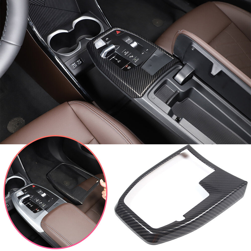 ABS Carbon Fiber Center Console Gear Panel Cover Trim Set for BMW X1 U11 2023+ 7