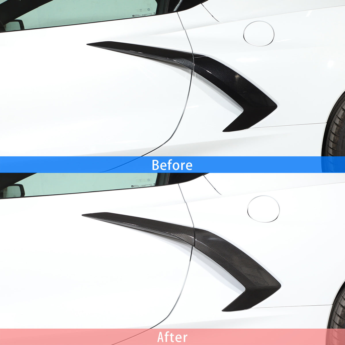Real Carbon Fiber Full Exterior Set Decor Cover Trim Kit For Corvette C8 2020-26 45