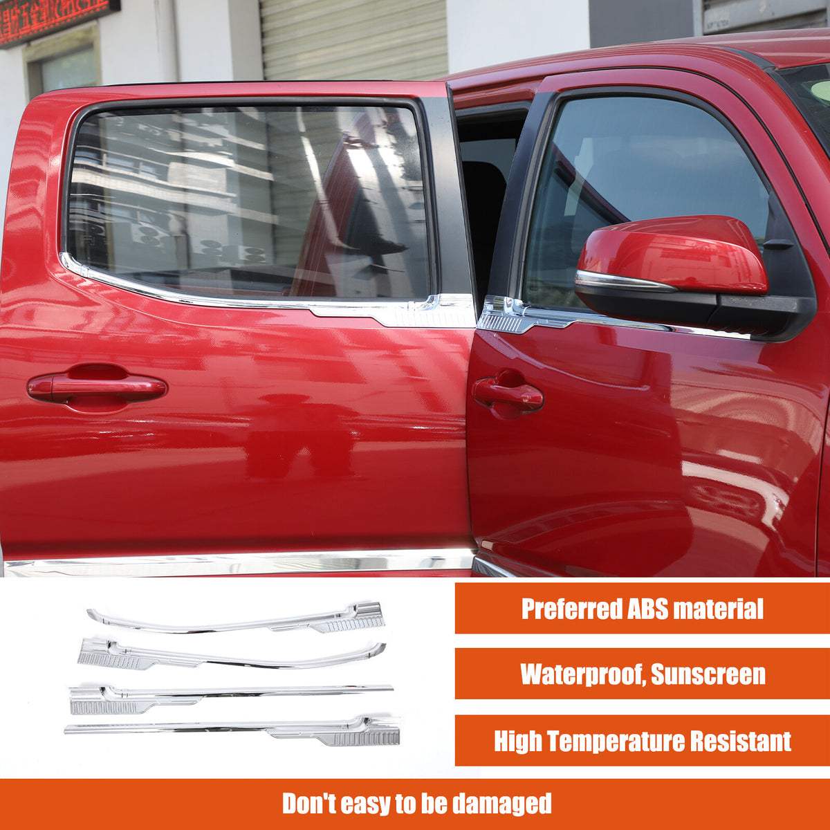 Silver Exterior Window Bottom Sill Trim Strip For Toyota Tacoma 2015-2022 12