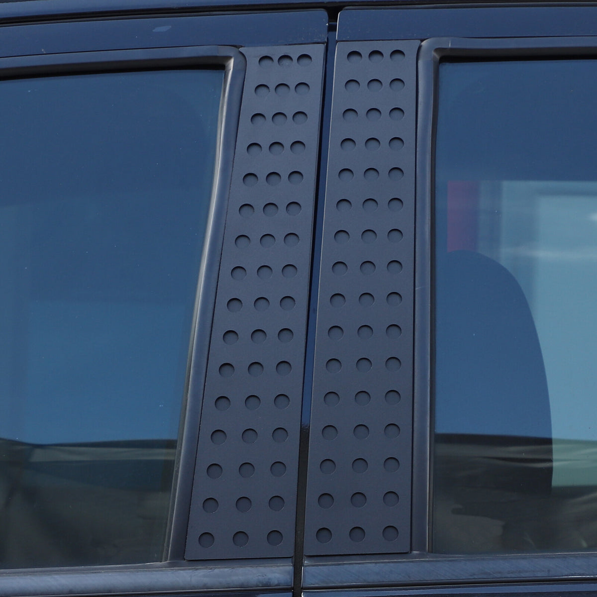 Black Aluminum Alloy Window Center Pillar Trim Panel For Ford Ranger 2015-21 6