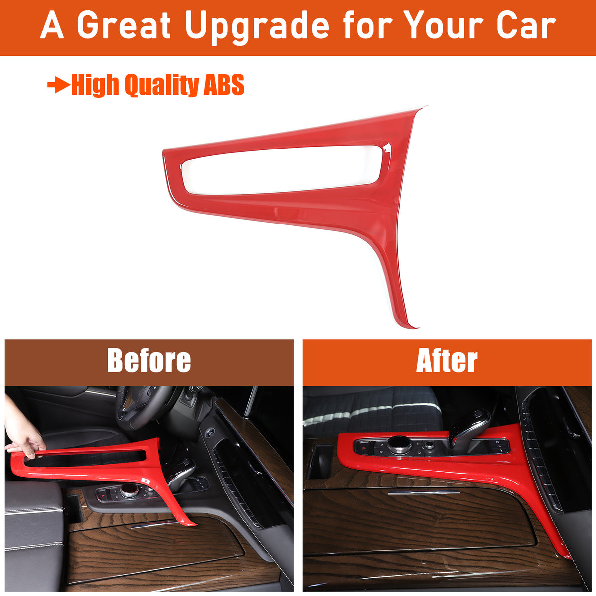 Red ABS Center Control Gear Trim Panel Trim Cover For Cadillac Escalade 21-23 US 15