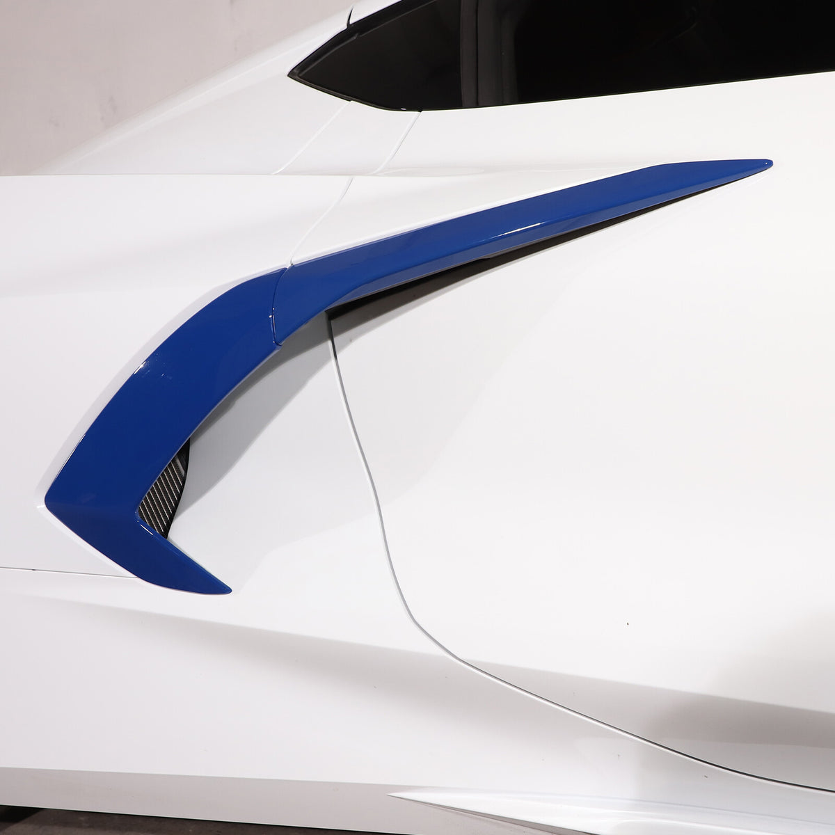 Blue ABS Side Fender Vent Door Handle Garnish Pair Trim For 2020-26 Corvette C8 9