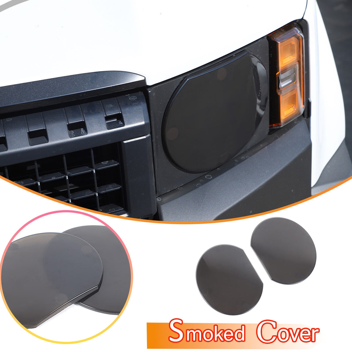 Black Smoked Front Headlight Lens Cover For Toyota Land Cruiser LC250 24+ US 1