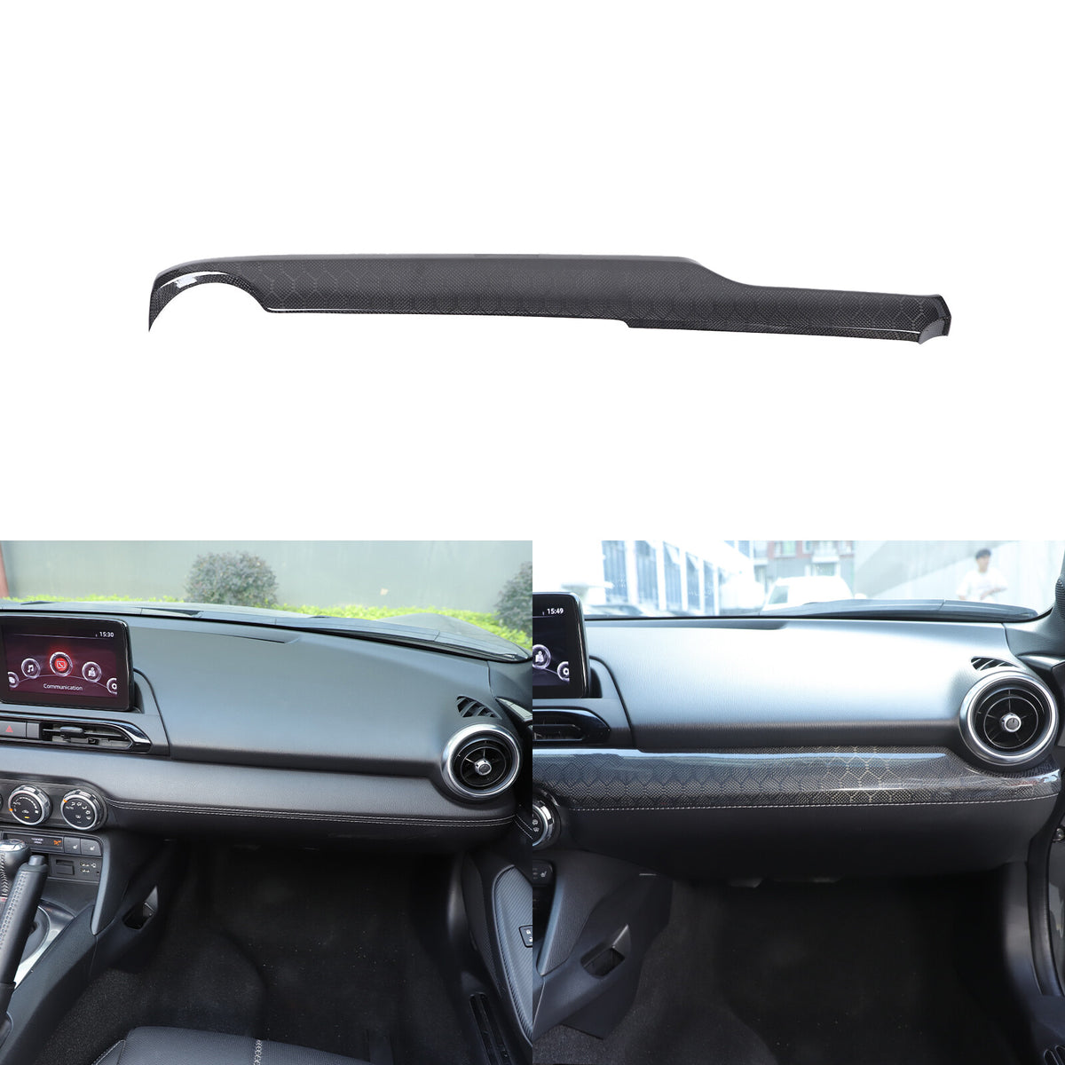 Honeycomb Carbon Fiber Interior Console Panel Trim For Mazda MX-5 Miata 2016-23 13