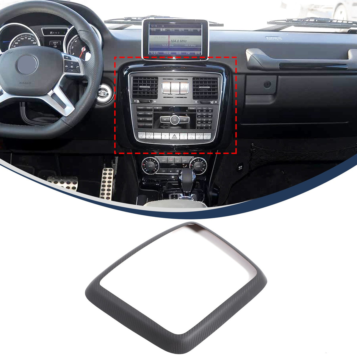 Matte Real Carbon Fiber Center Console CD Panel Trim For Benz G-Class W463 12-18 2