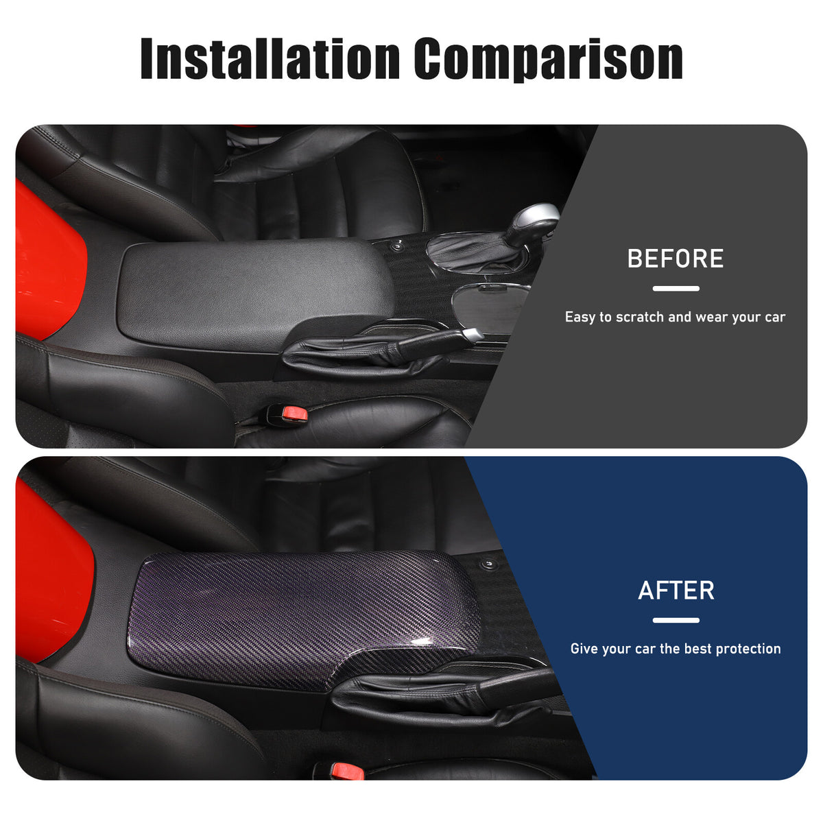 Real Carbon Fiber Center Console Armrest Box Cover Trim For Corvette C6 2005-13 10
