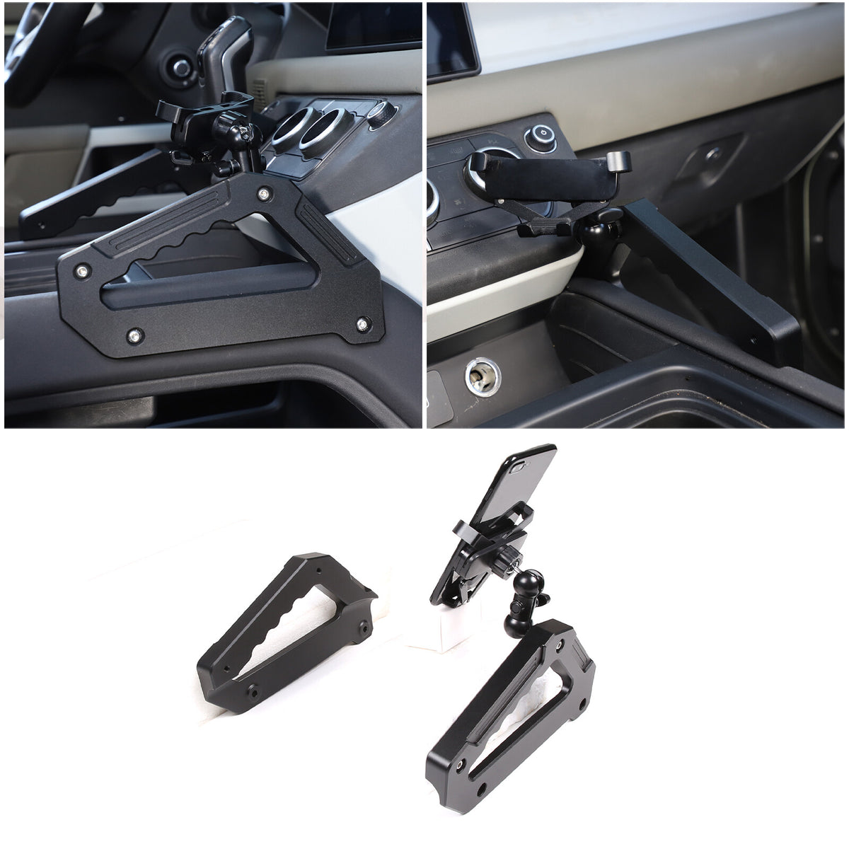Black Alloy Center Door Pull Handle Panel Cover trim For LR Defender 2020-24 2