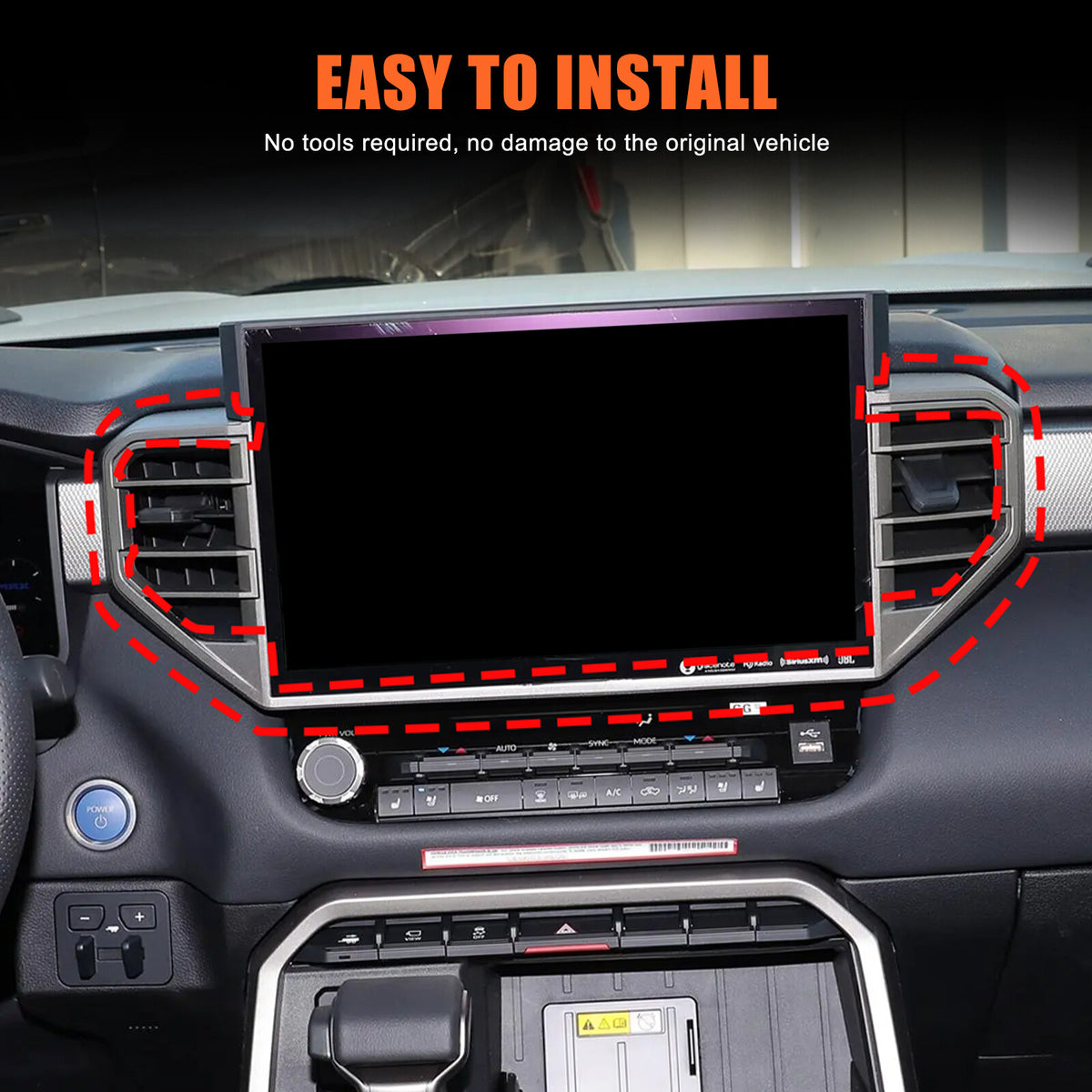 ABS Carbon Fiber Center Air Vent Panel Cover Trim For Toyota Tundra/Sequoia 23+ 20