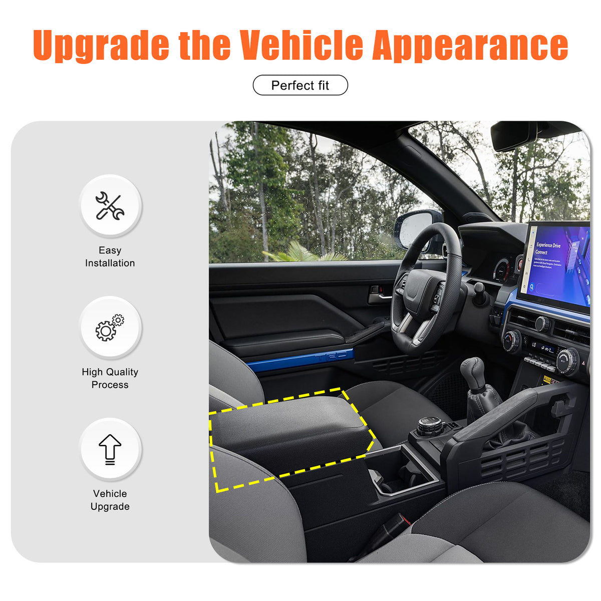 ABS Carbon Fiber Interior Full Set Panel Cover Trim Kit for Toyota Tacoma 24-26 - Styles 11-15 23