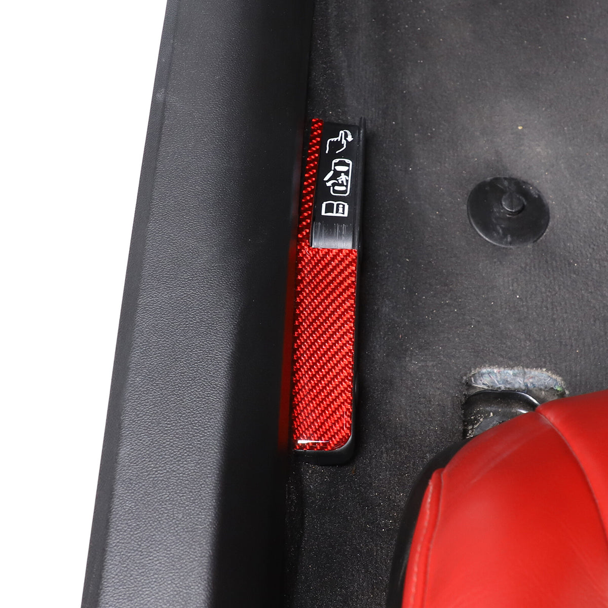 Red Soft Carbon Fiber Interior Decor Trim Kit Cover Set For Corvette C8 20-25 75