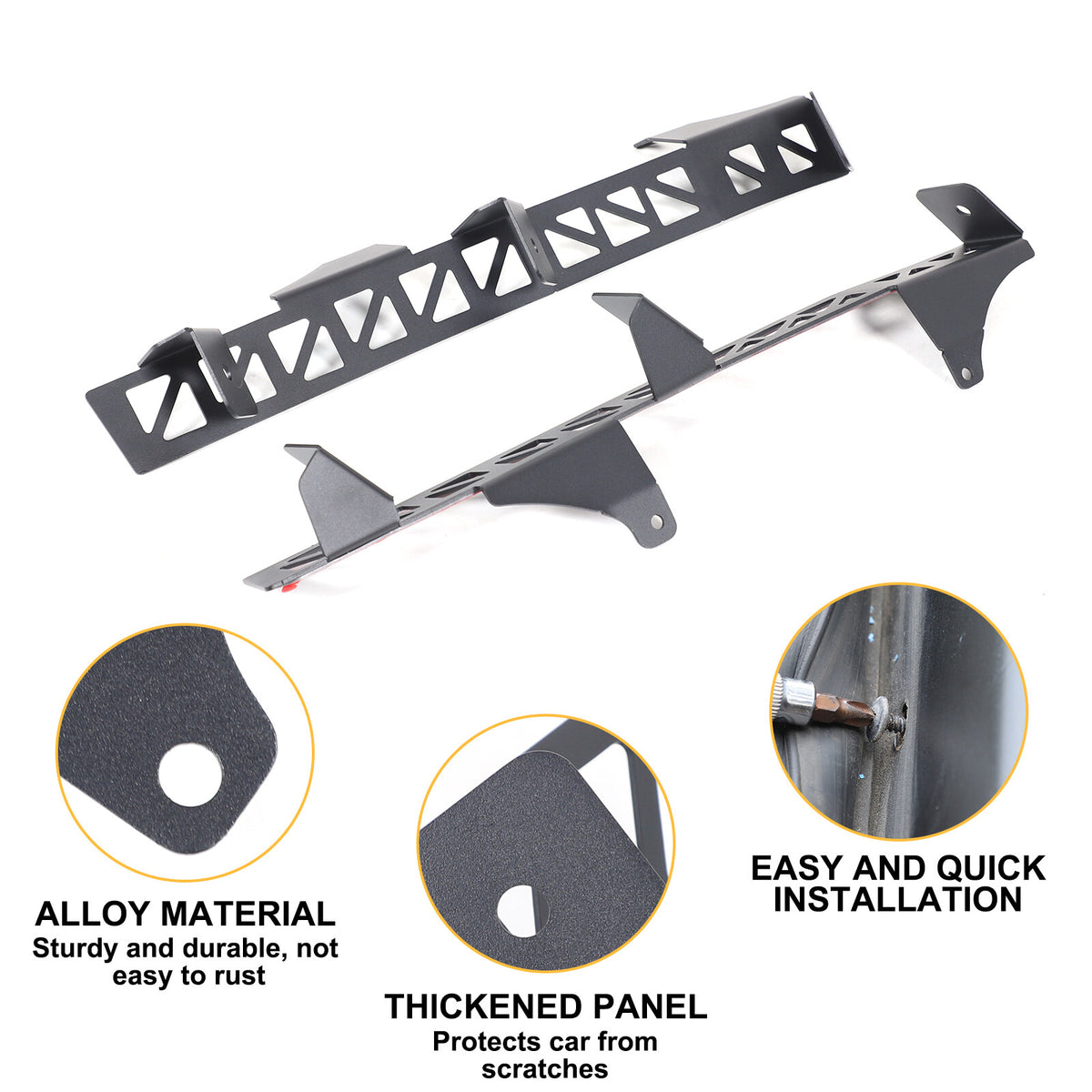 Carbon Steel A-Pillar LED Light Bar Mount Bracket For Hummer H3 2005-2009 15