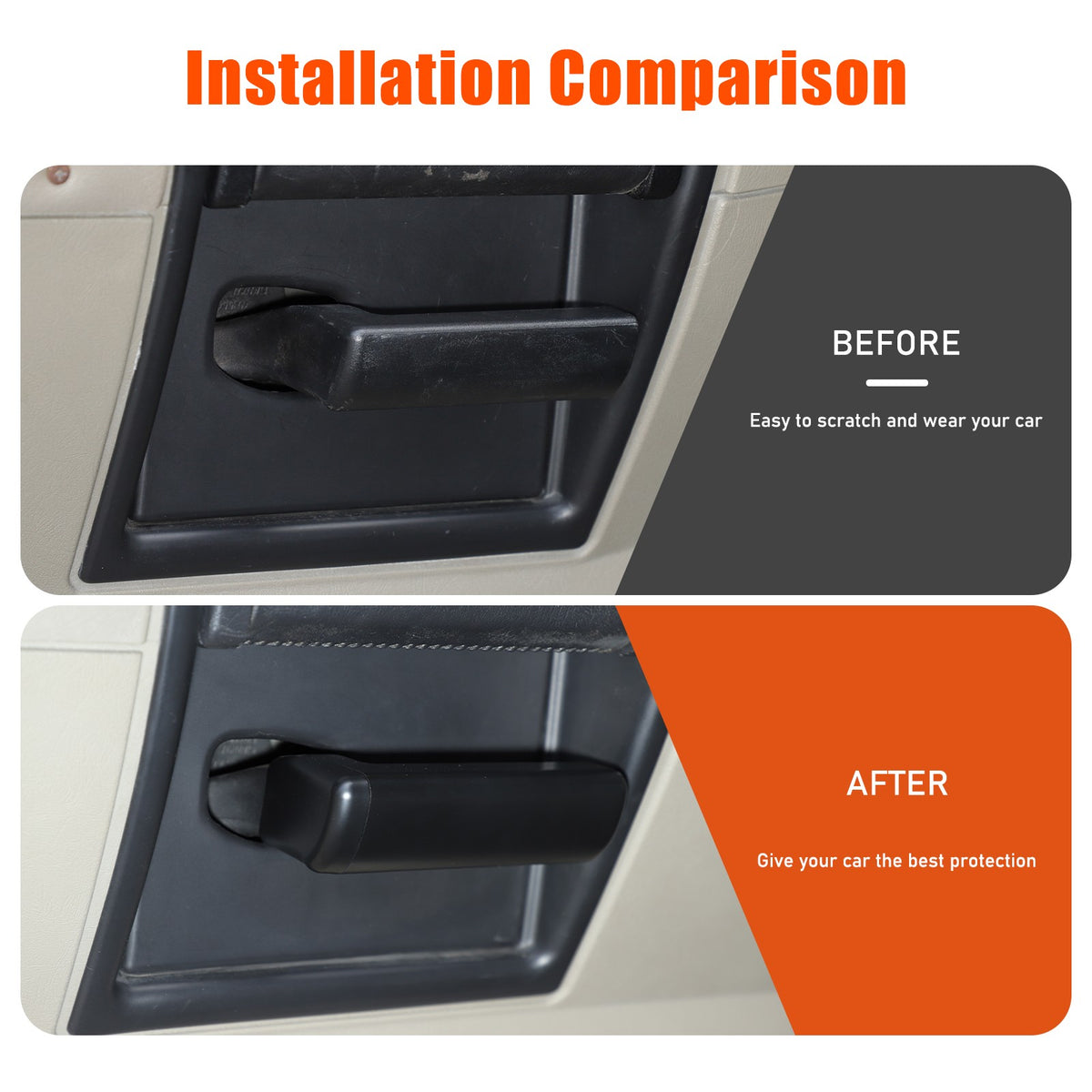 Matte Black ABS Interior Door Handle Cover Trim For Hummer H2 2003-2007 19