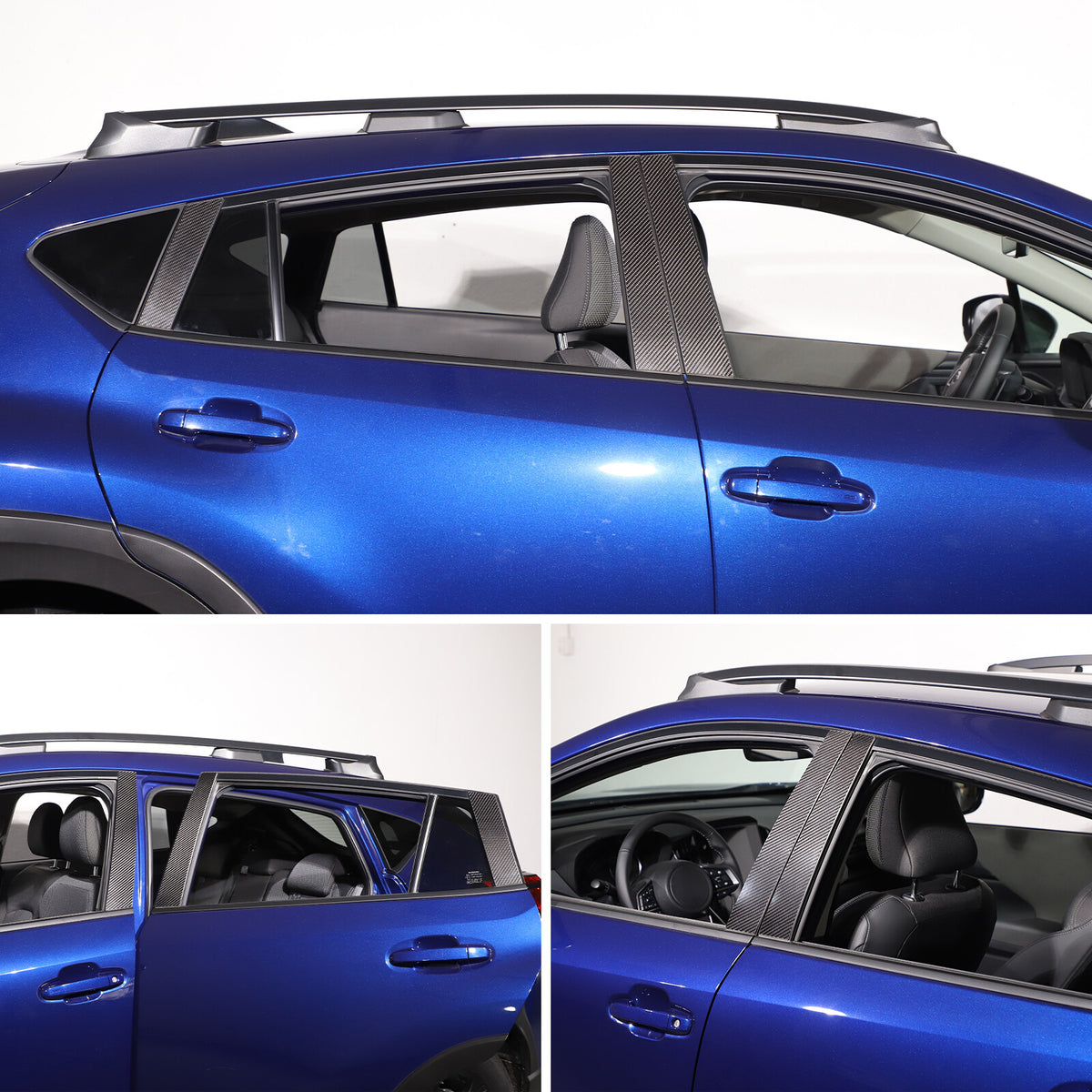 Real Carbon Fiber B-Pillar Panel Decal Trim For Subaru Crosstrek GU 2024+ 12