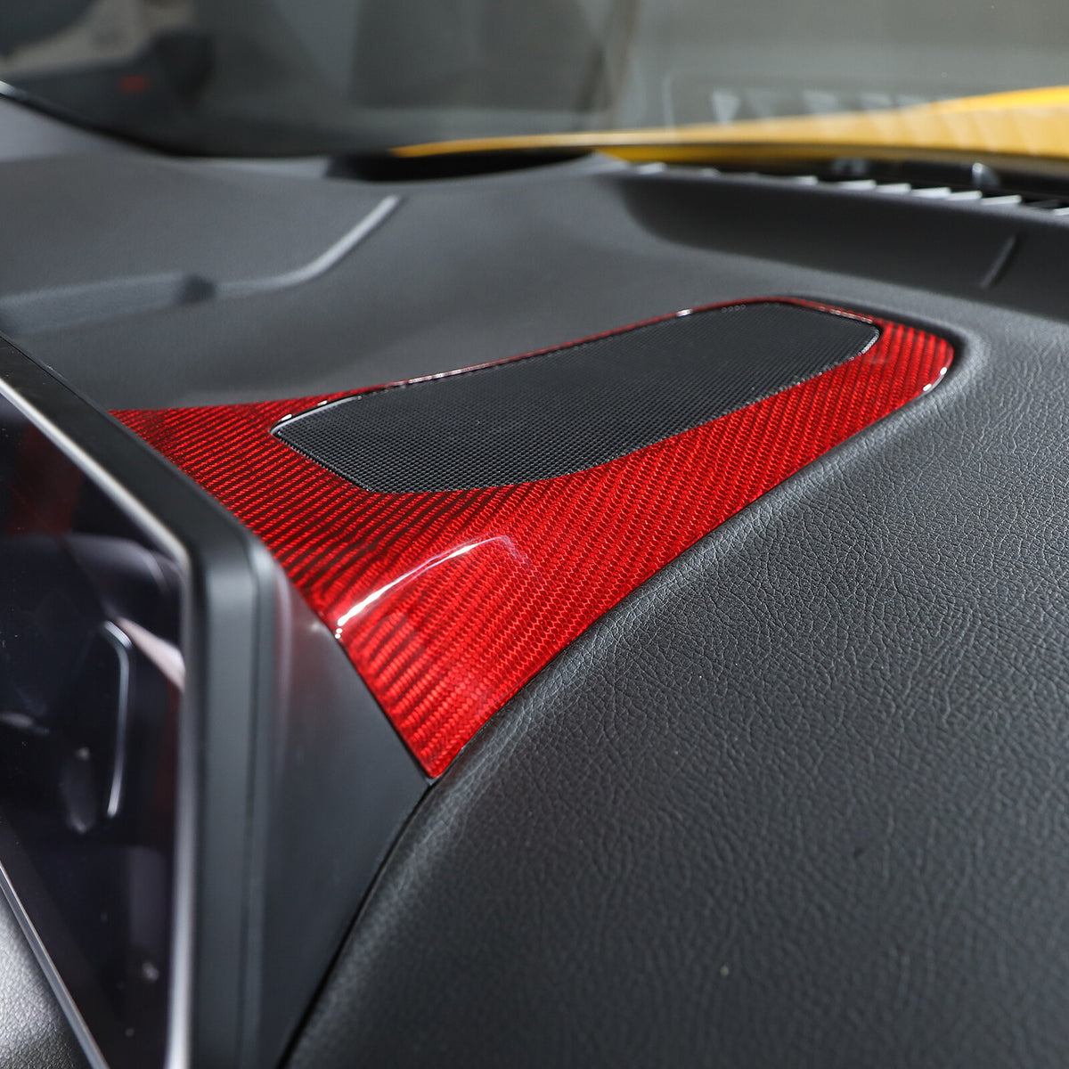 Red Real Carbon Fiber Center Dashboard Speaker Panel Trim For Toyota Supra 19+ 8