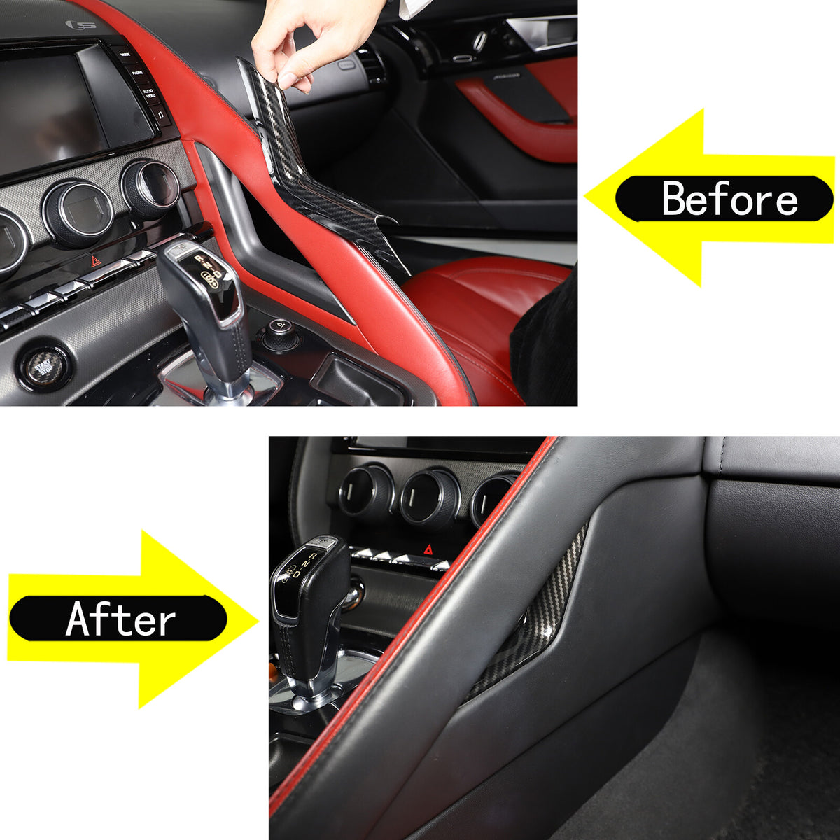 ABS Carbon Fiber Interior Full Set Cover Trim Kit For Jaguar F-type X152 2013-25 - Styles 6-10 35