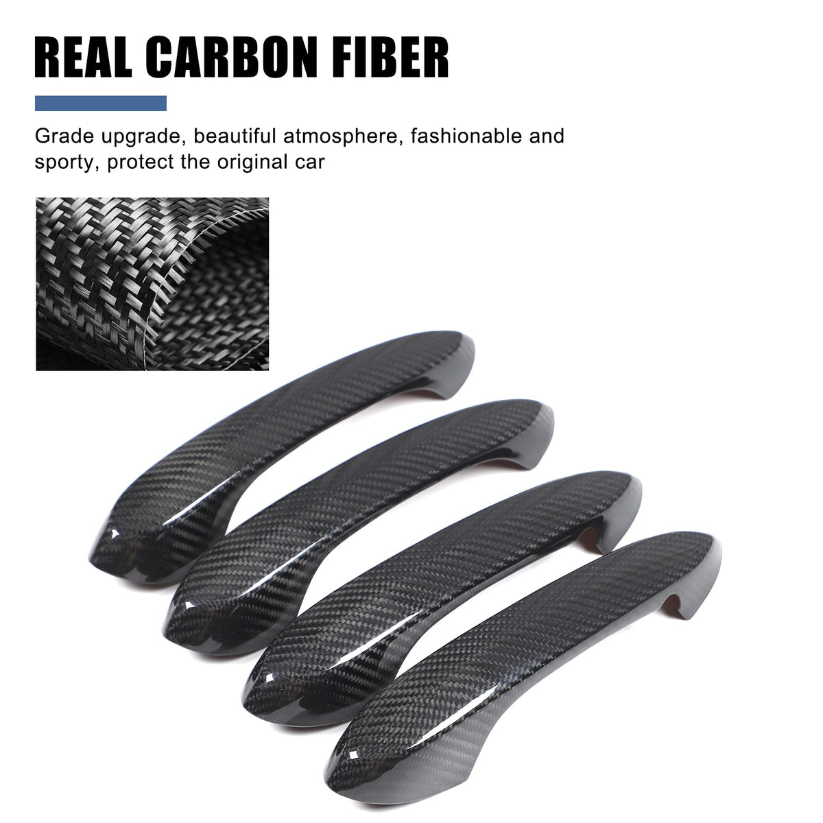 Real Carbon Fiber Outer Door Handle Protector Cover For BMW 5 Series 2022 11