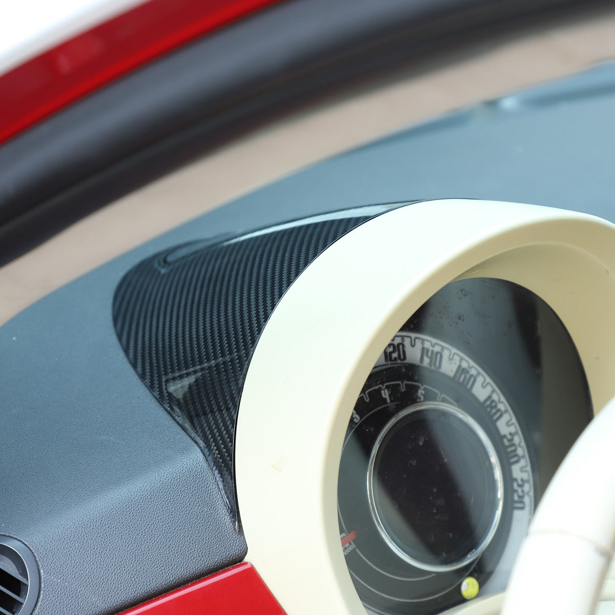 Real Carbon Fiber Dashboard Instrument Upper Trim For Fiat 500 312 2007-15 13