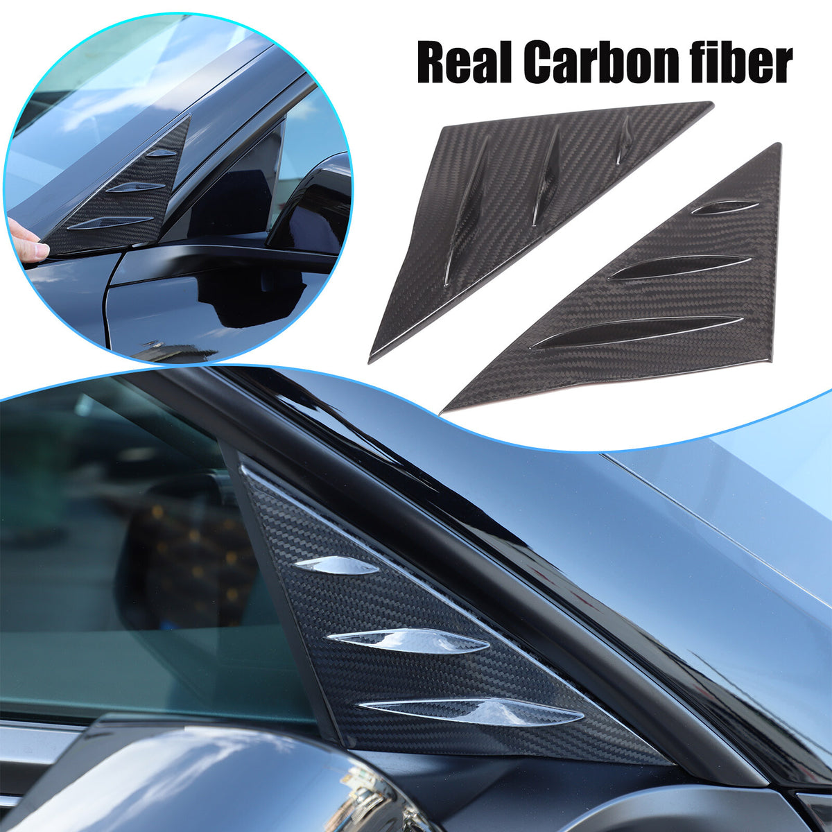 Real Dry Carbon Fiber Center Console Interior Trim Cover For Tesla Model 3 2023+ 74