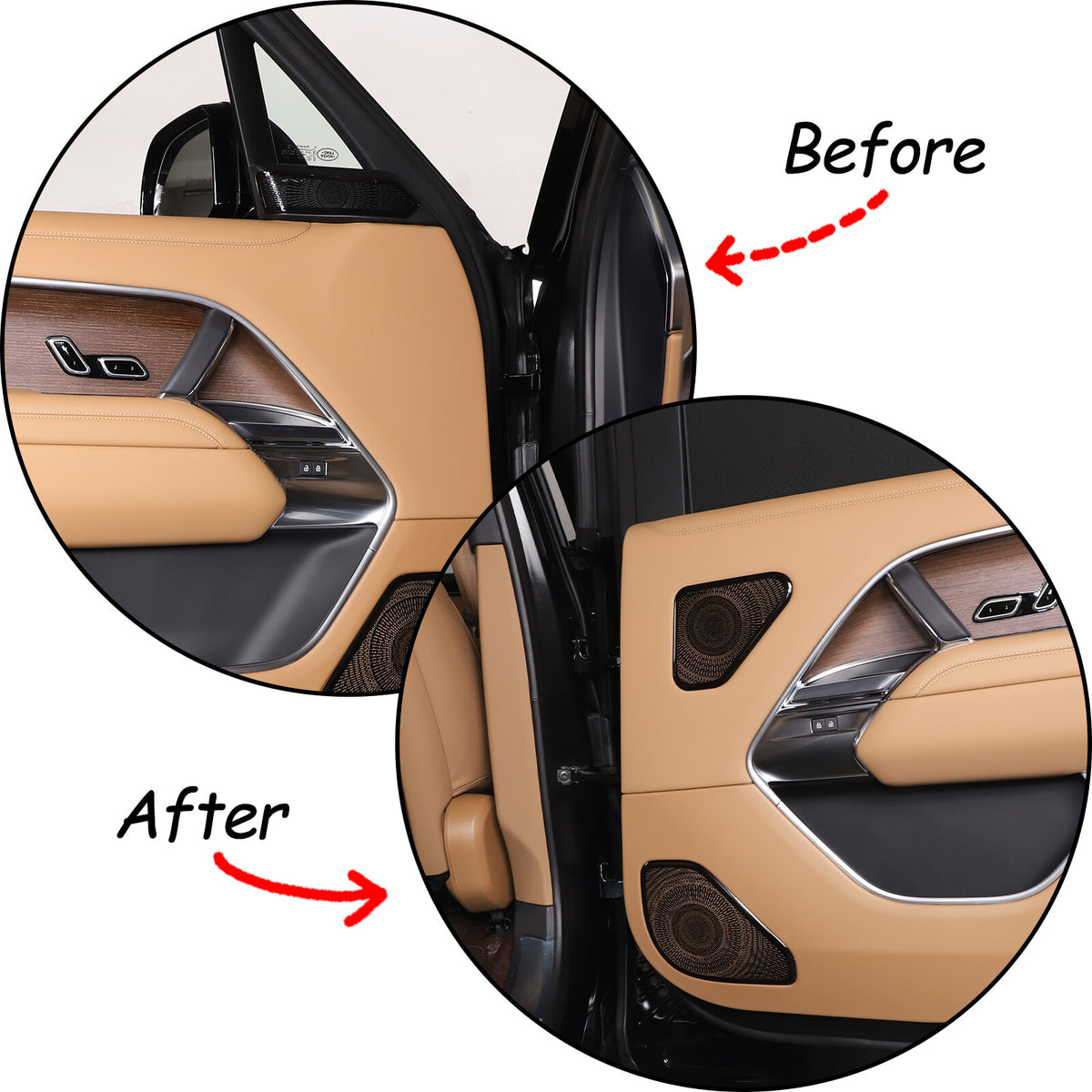 6PCS Black Stainless Door Speaker Trim Cover For LR Range Rover Vogue 2023 13