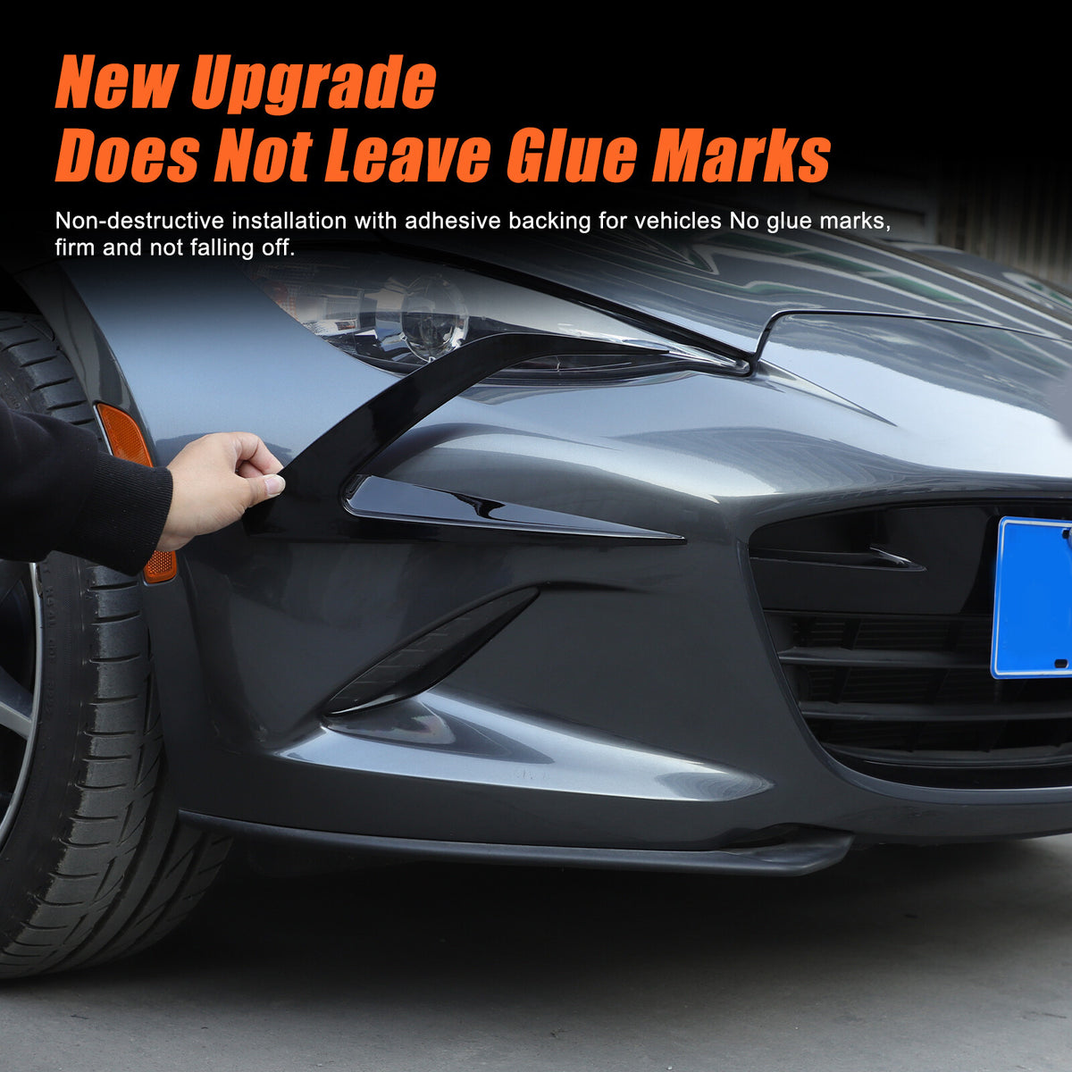 Gloss Black Front Side Vent Fin C Canards Splitter For Mazda MX-5 Miata 2016-23 3