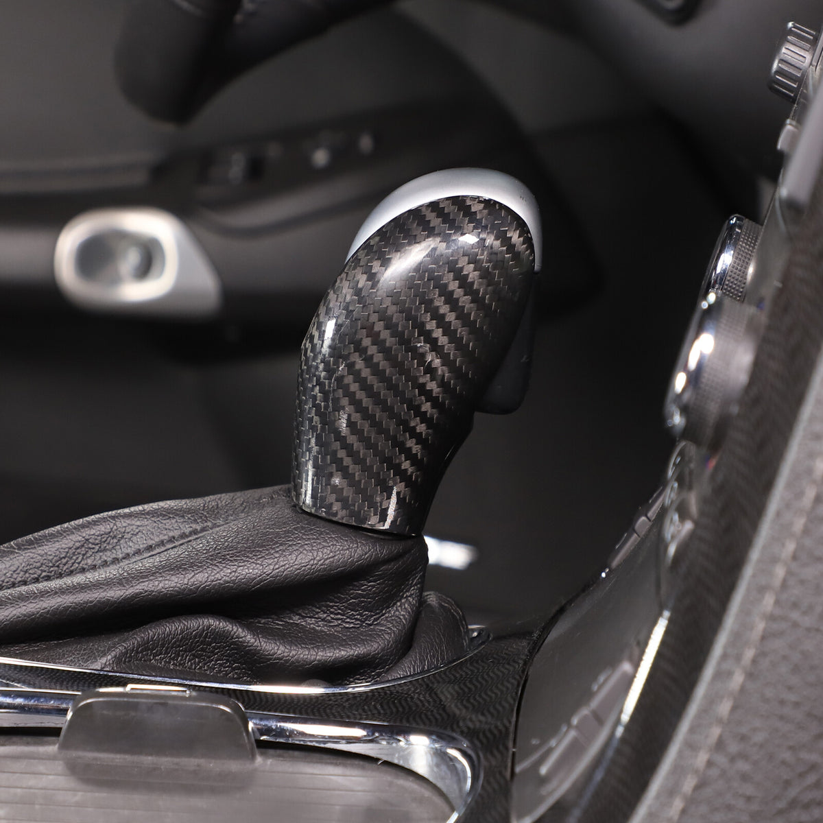 Real Carbon Fiber Car Gear Shift Knob Cover Head Trim For Corvette C6 2005-2013 9