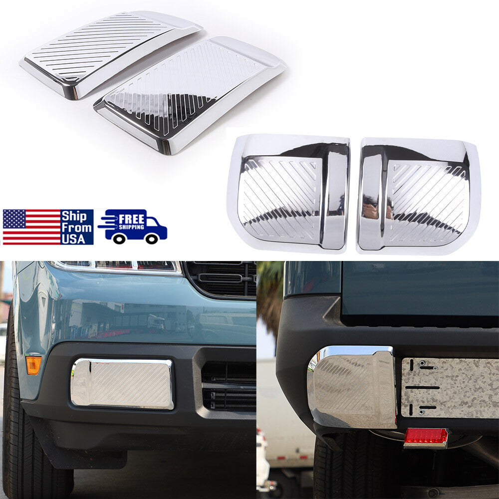 Chrome Exterior Front & Rear Bumper Corner Panel Trim For Ford Maverick 2022-23 1