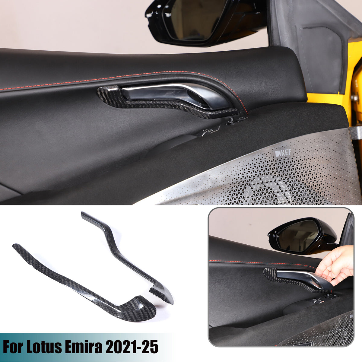 Real Carbon Fiber Full Interior Set Decor Cover Trim Kit For Lotus Emira 2021+ 13