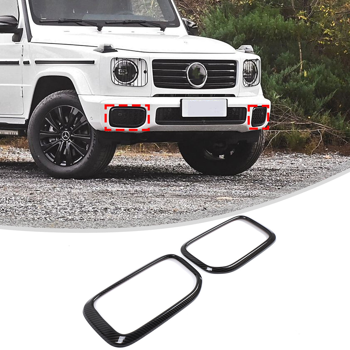 Carbon Fiber ABS Front Bumper Side Air Intake Trim For Benz G-Class W465 25+ US 16