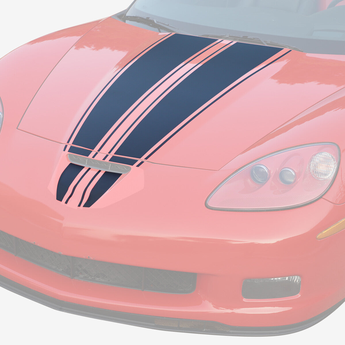 6PCS Hood Blackout Vinyl Decal Sticker Exterior For Corvette C6 2005-2013 US 1