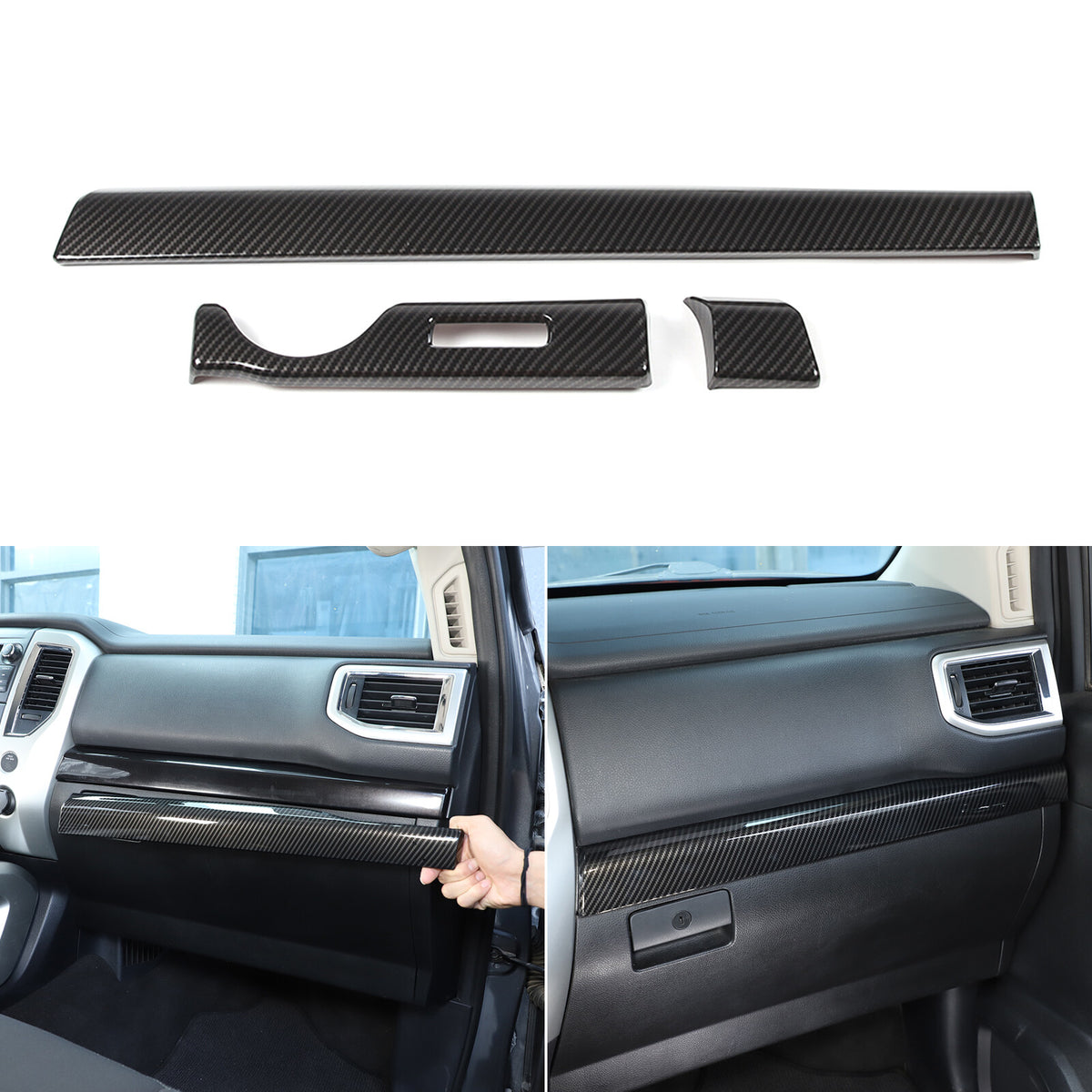 ABS Carbon fiber Dashboard Center Console Trim Cover for Nissan Titan 2016-23 6