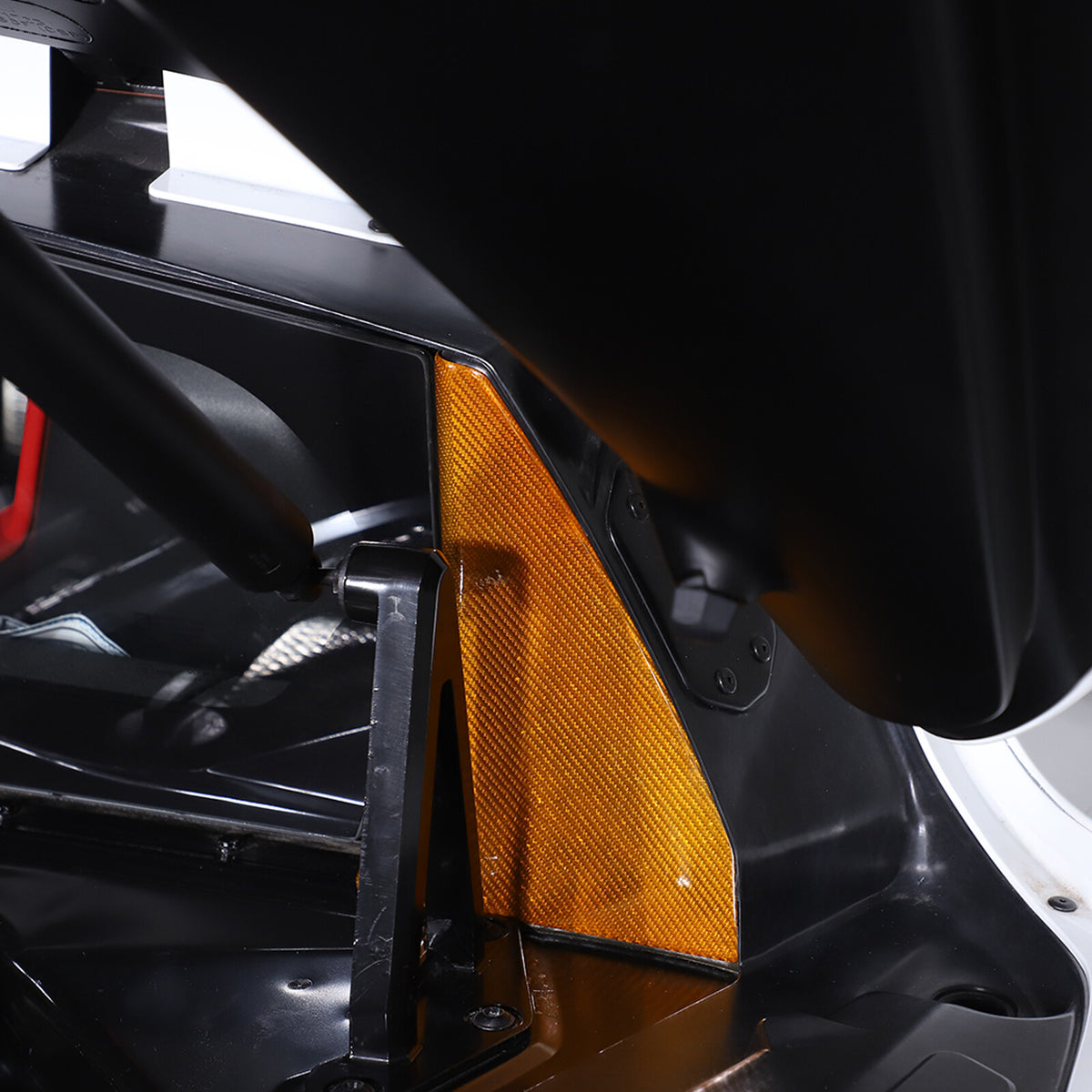 Yellow Carbon Fiber Rear Window Corner Cover Trim Frame For Corvette C8 20-26 8