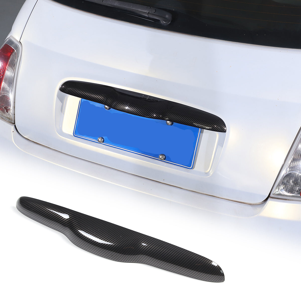 ABS Carbon fiber Tailgate Trunk Handle Cover Trim For FIAT 500 2011-23 2