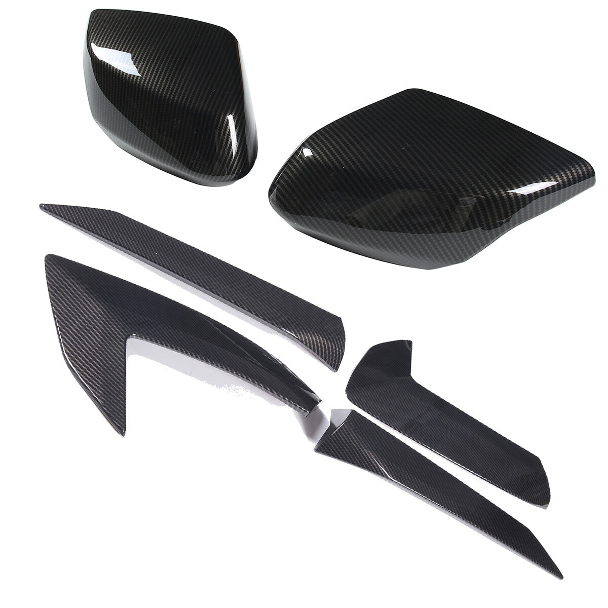 Carbon Pattern Fender Trim Door Handle + Rearview Mirror Cover For Corvette C8 1