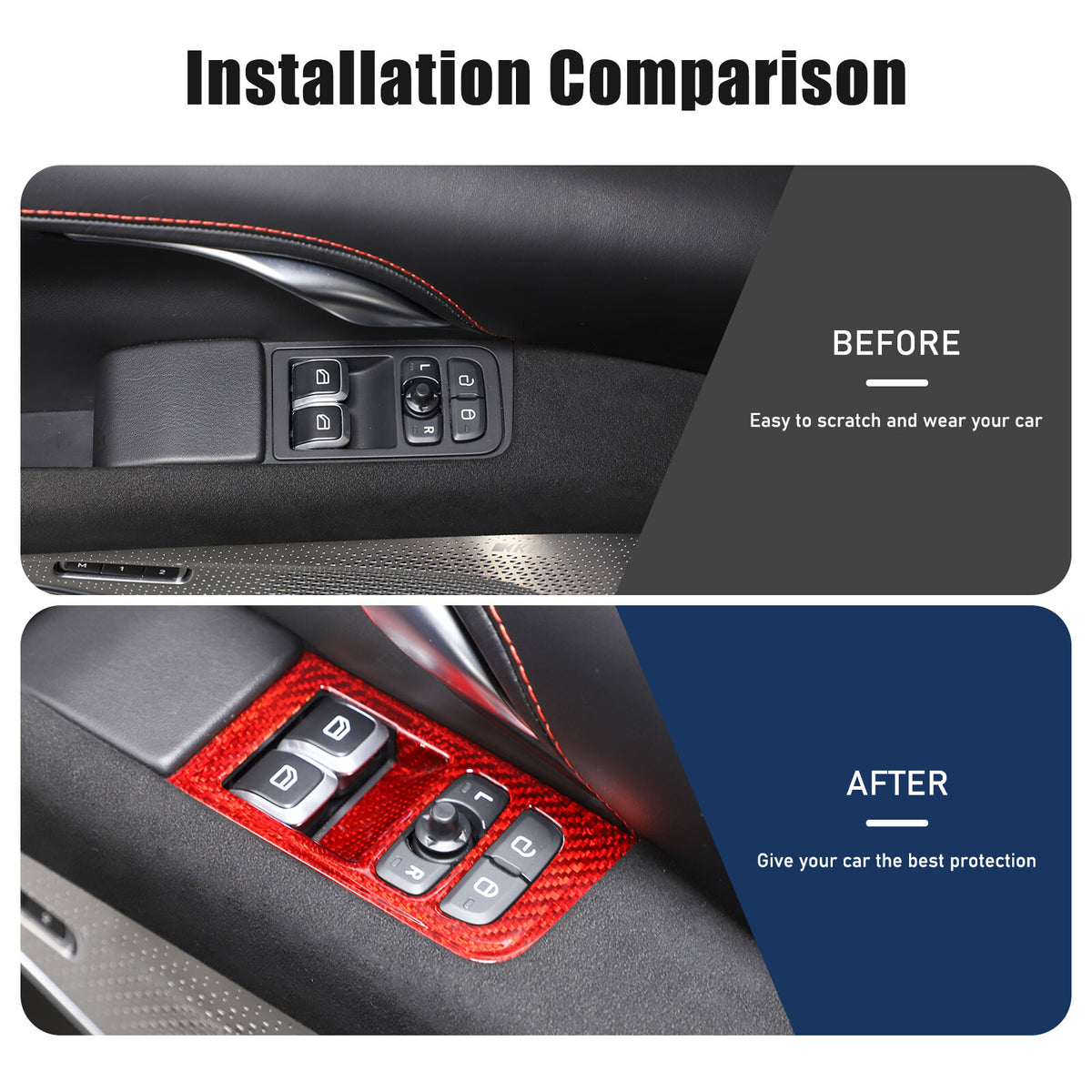 Red Real Carbon fiber Window Lift Switch Button Trim For Lotus EMIRA 2021-2025 17