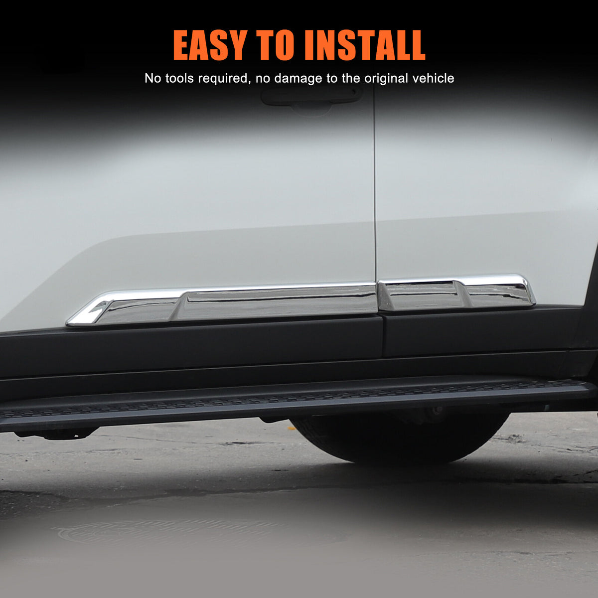 Silver Body Side Door Mouldings Cover Trim For Toyota Land Cruiser LC250 24+ 14