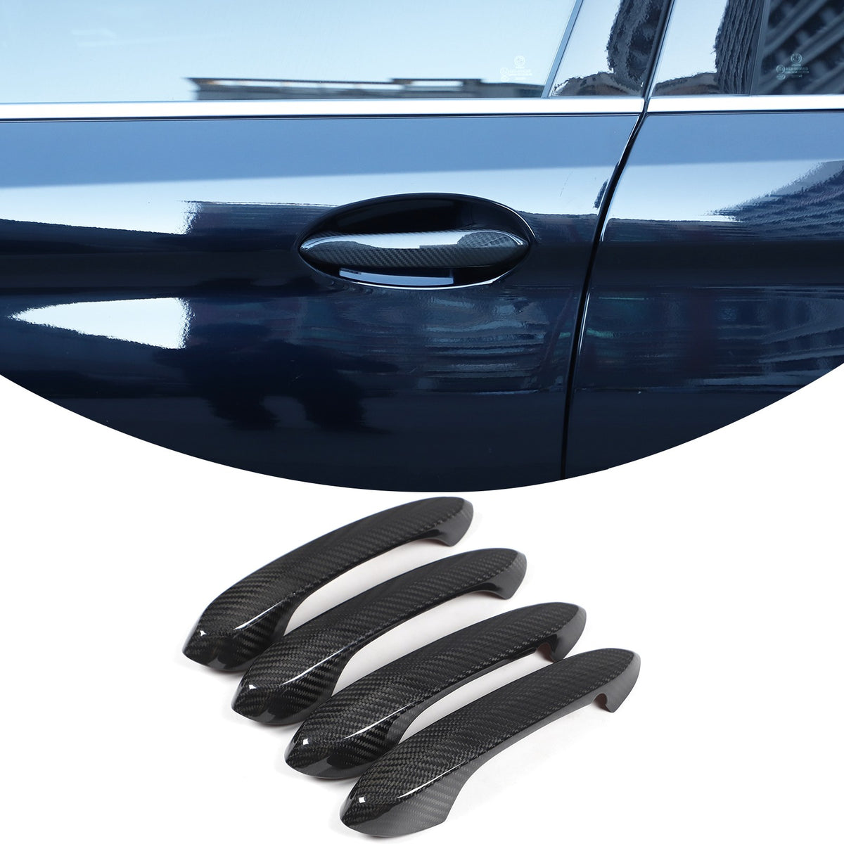 Real Carbon Fiber Outer Door Handle Protector Cover For BMW 5 Series 2022 6