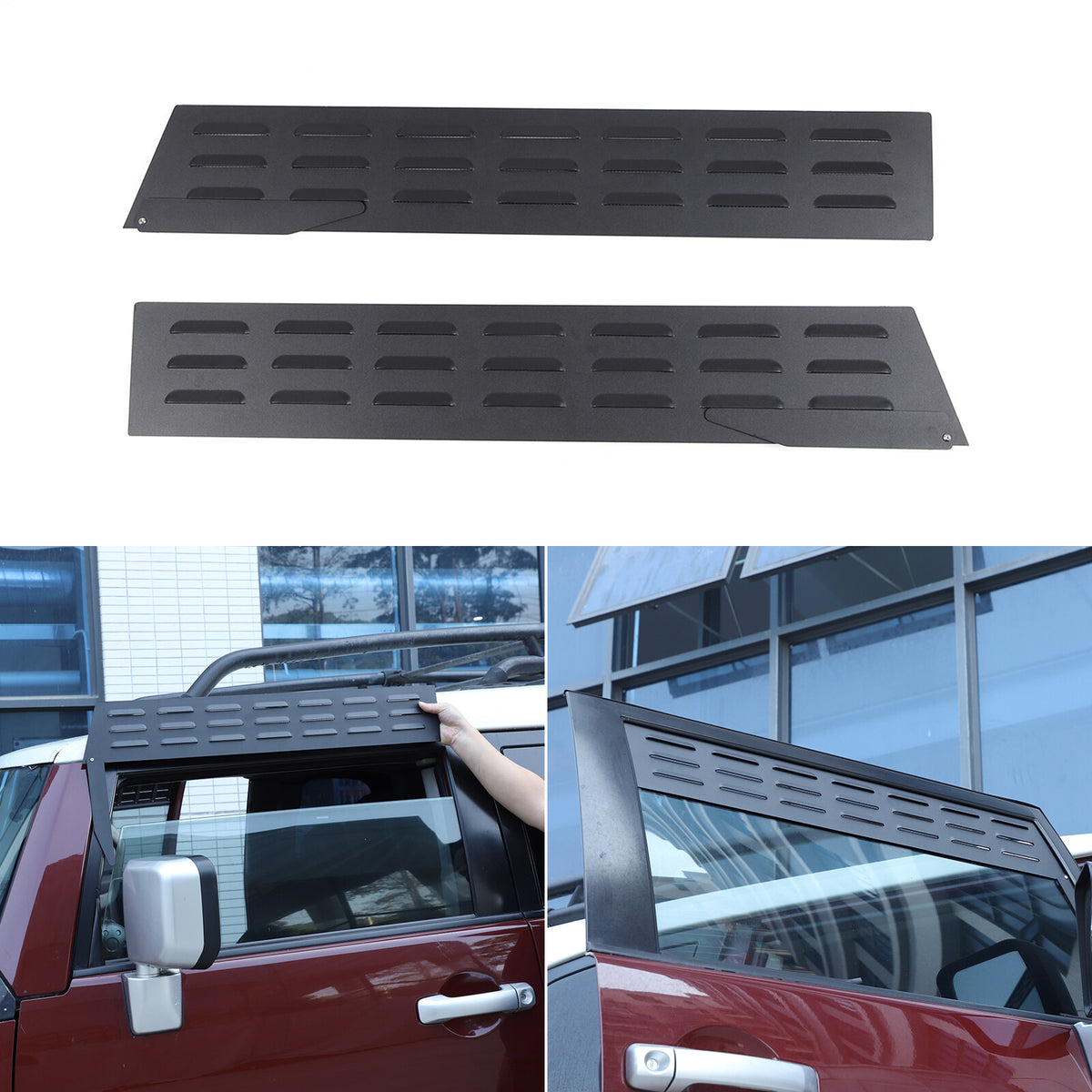 Black Aluminium Alloy Door Window Air Vents Screen For Toyota FJ Cruiser 2007-21 2