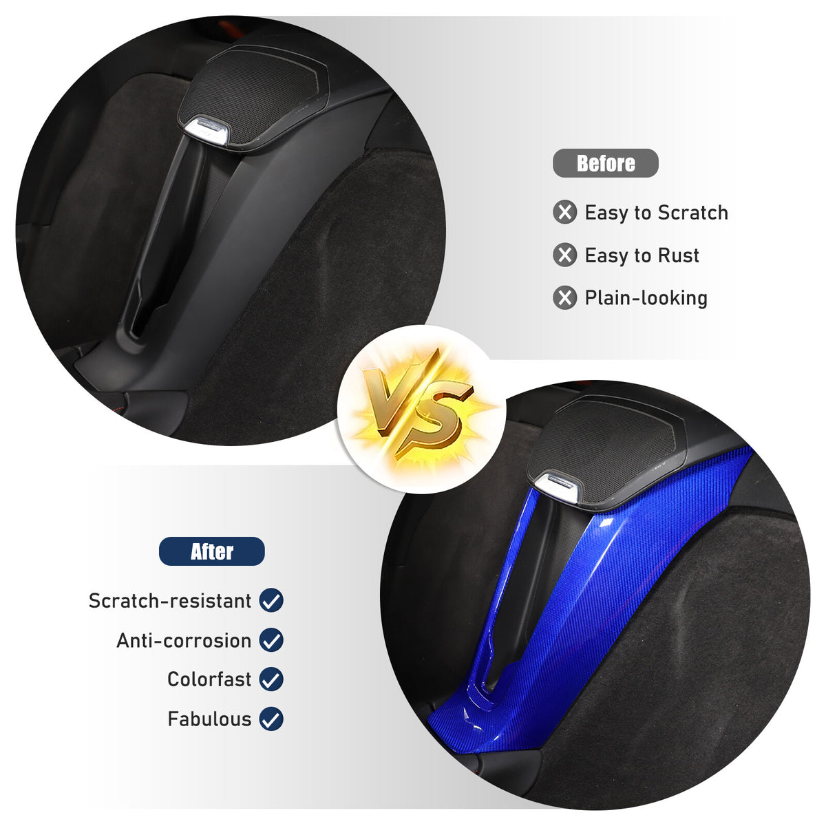 Blue Carbon Fiber Console Waterfall Wireless Charger Trim For C8 Corvette 20+ 8