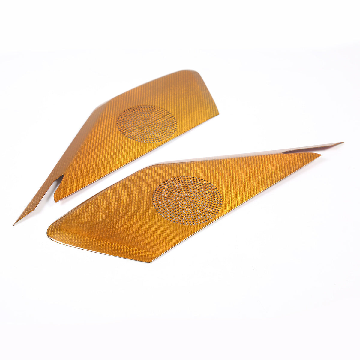 Yellow Real Carbon Fiber Door Sound Speaker Cover Trim For C8 Corvette 1LT 2026 5