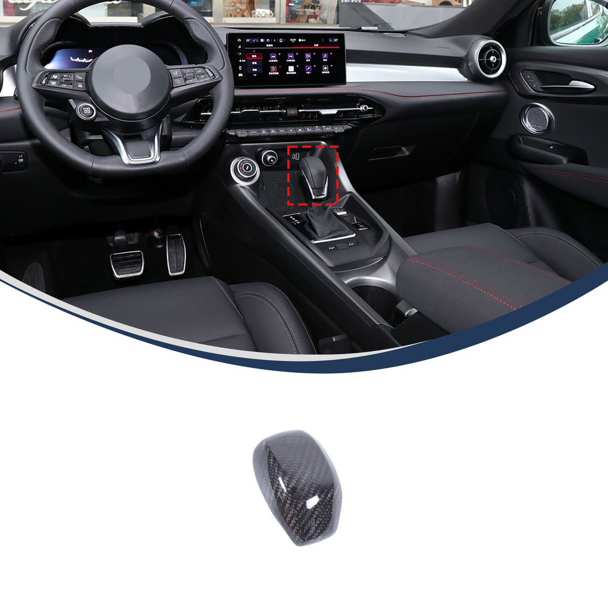 Real Dry Carbon Fiber Interior Center Console trim Kit For Alfa Romeo Tonale 23+ - Variants 1-5 49