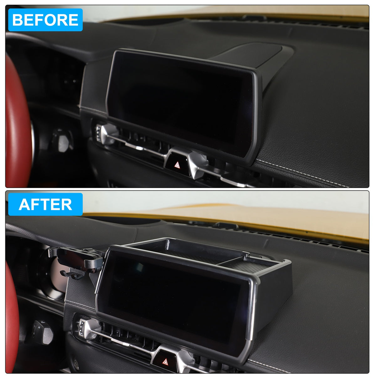 Center Console Screen Rear Phone Mount Storage Box For Toyota Supra A90 2019+ US 9