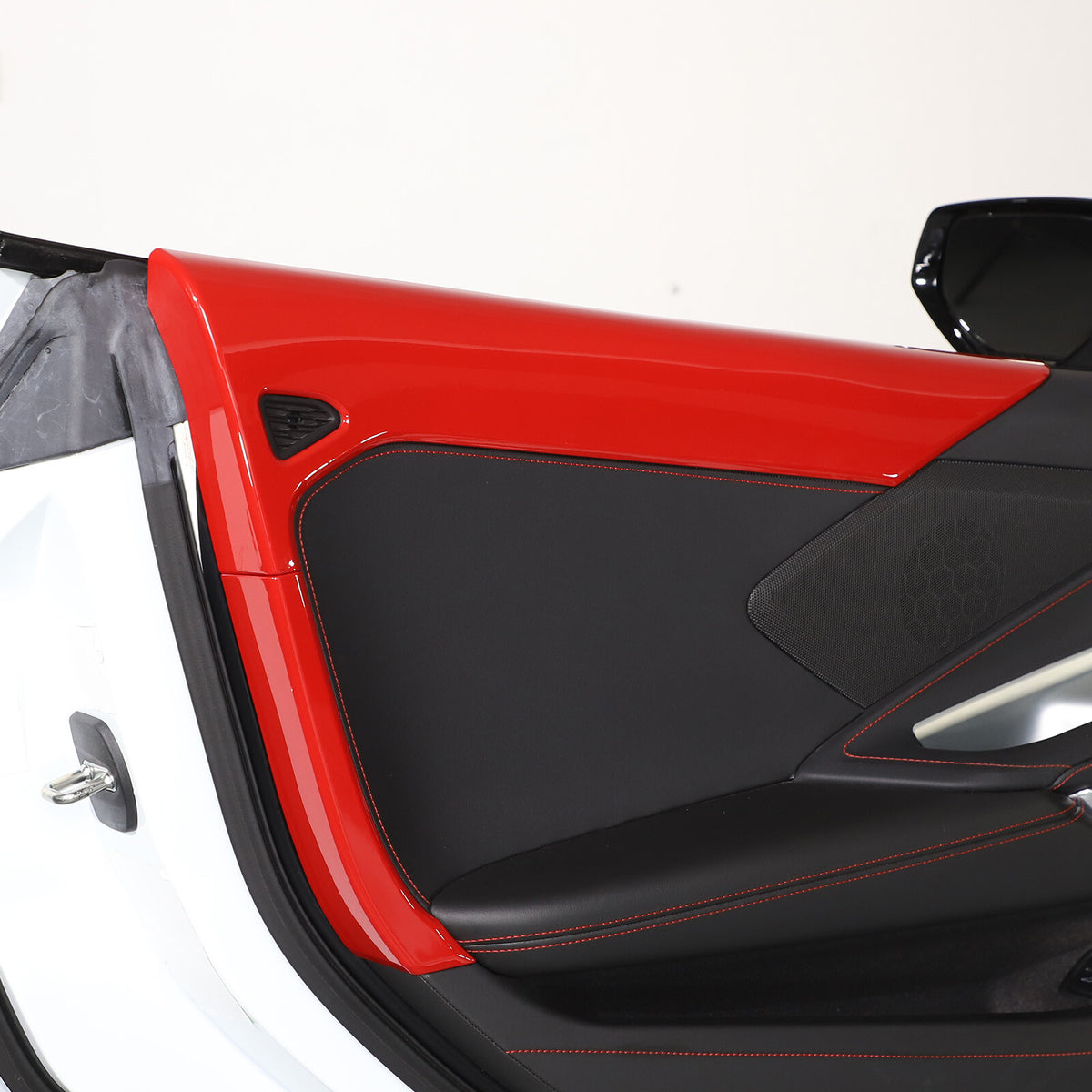 ABS Red Inner Interior Door Panel Cover Trim For Corvette C8 Z51 Z06 2020-26 16