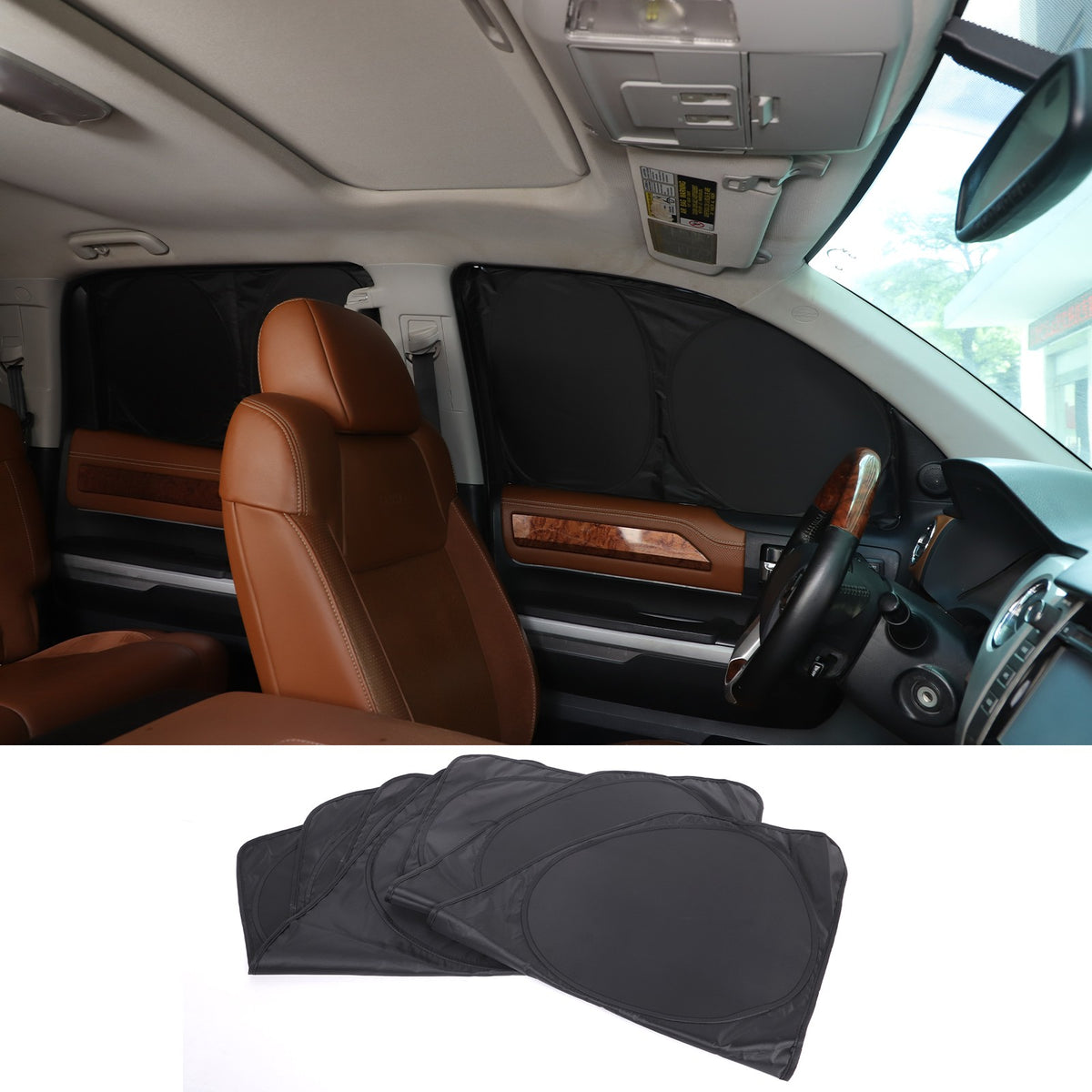 Memory Car Full Window Sunshade Cover Shades Sun Visor For Toyota Tundra 2007-21 22