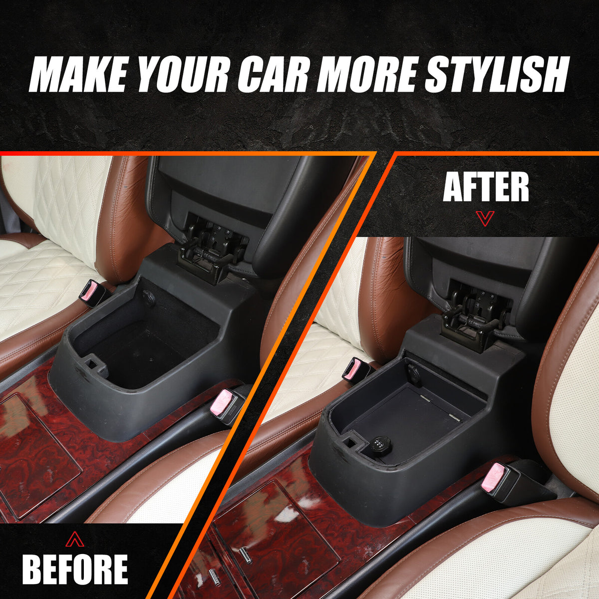 Alloy Center Console Armrest Safe Box Tray For Cadillac Escalade 2007-2014 11