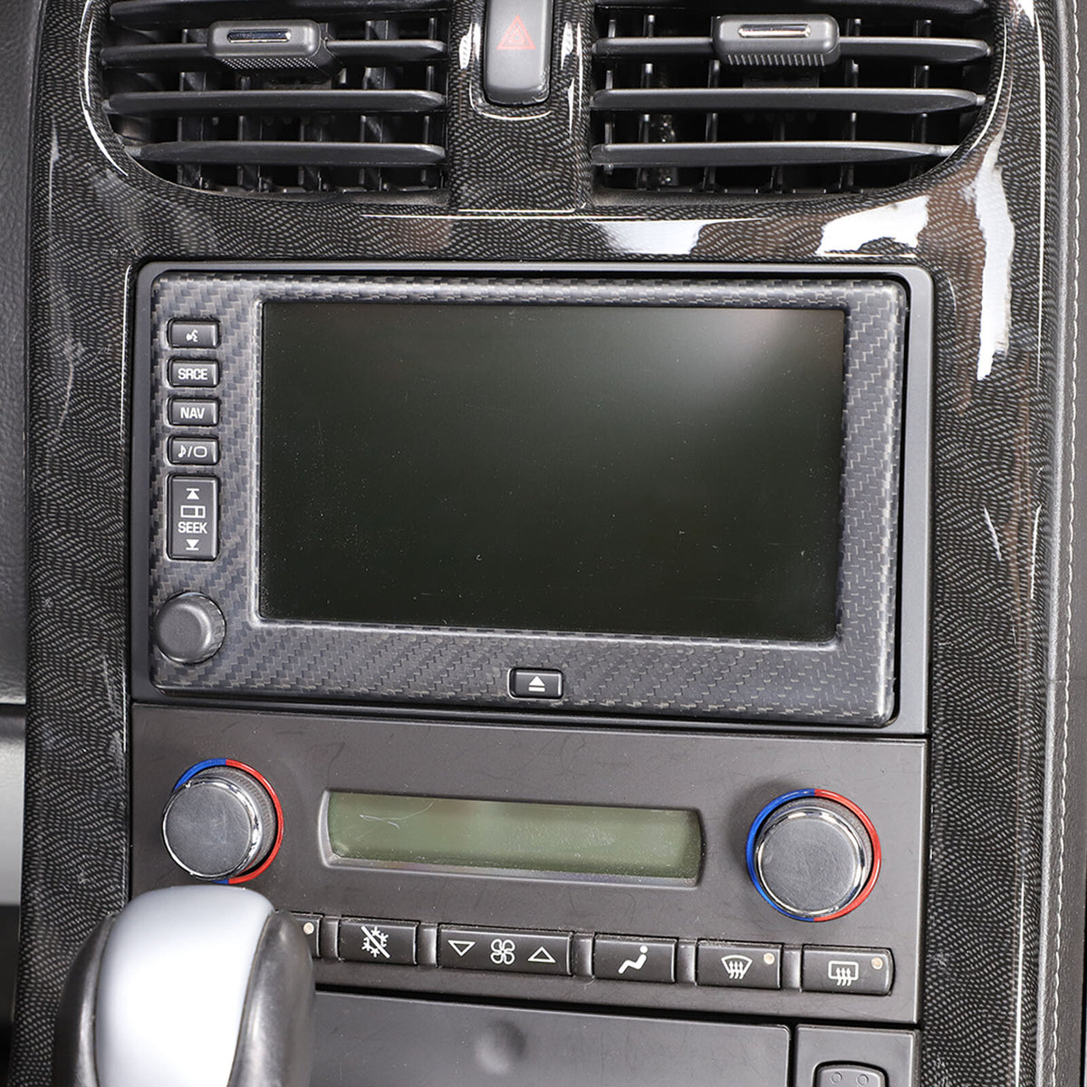 Matte Carbon Fiber Center Navigation Screen Trim Cover For Corvette C6 2005-13 17
